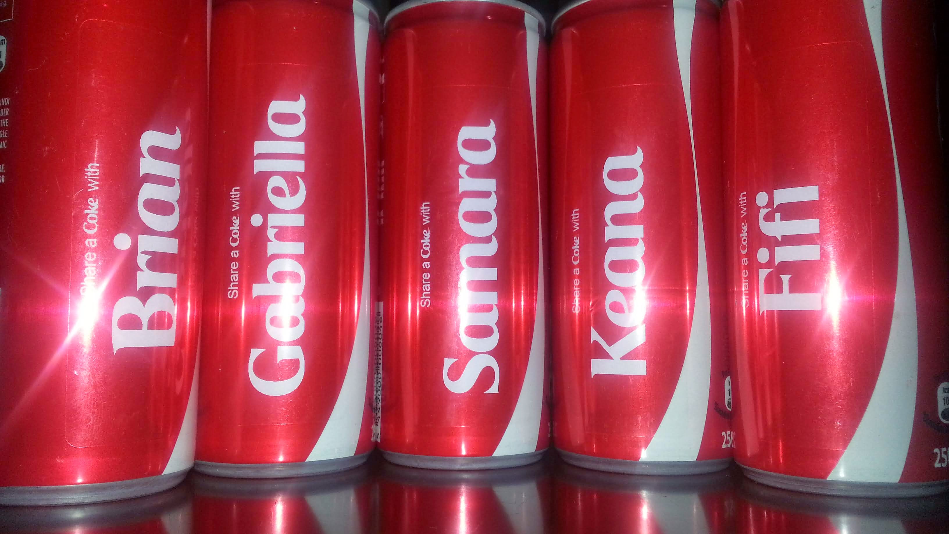 Share a Coke with Brian, Gabriella, Samara, Keana, Fifi